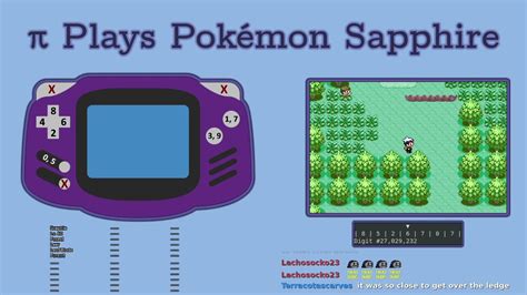 Can pi beat pokemon sapphire - Welcome to this experiment, where the number π controls Pokémon Sapphire via its digits.Inspired by the age-old question of "Can you find the entire works of...